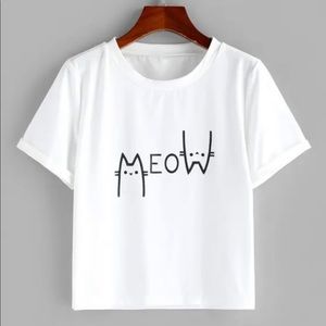 Cropped Meow Tee